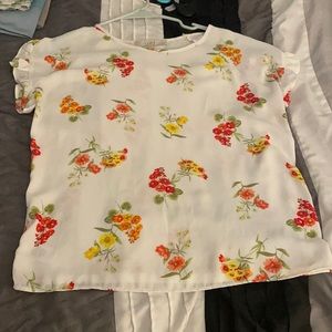 LOFT S Petite Floral Blouse